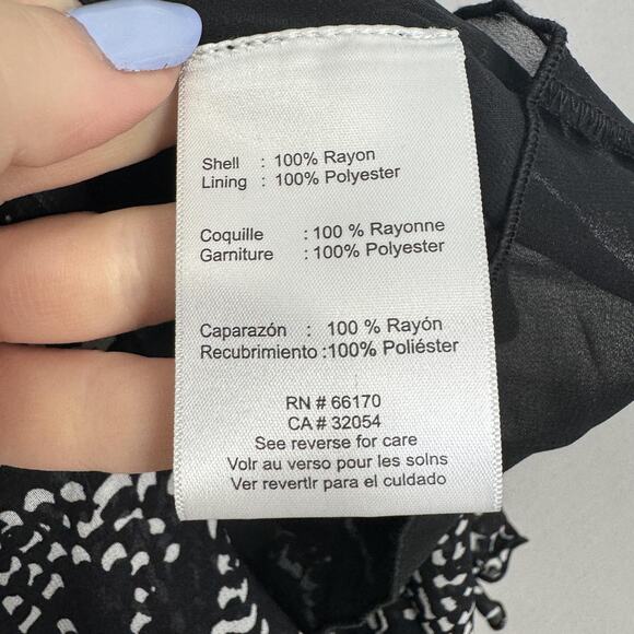 Payal Jain Anthropologie Sheer Maxi Wrap Dress Womens Small Black Printed Party - Picture 15 of 16